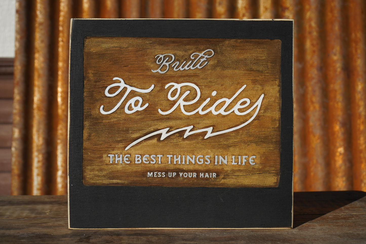 Handmade + Handpainted Garage Sign. Built To Ride
