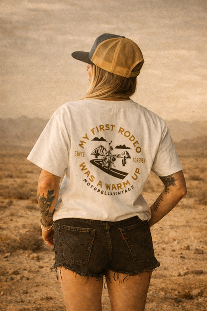 MotoBella Vintage Tee – My First Rodeo Was a Warm-Up