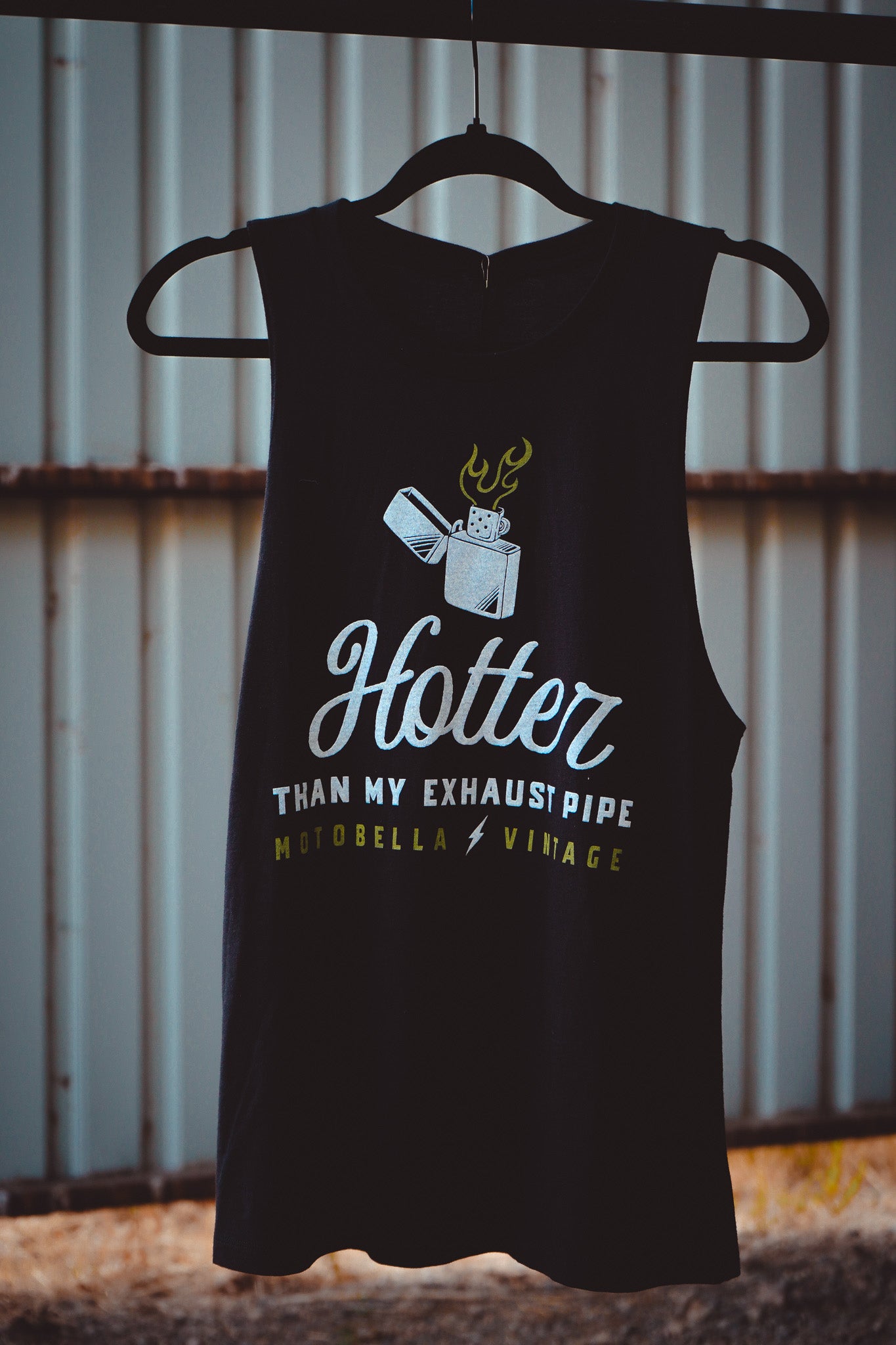 MotoBella Vintage Tank – Hotter Than My Exhaust Pipe