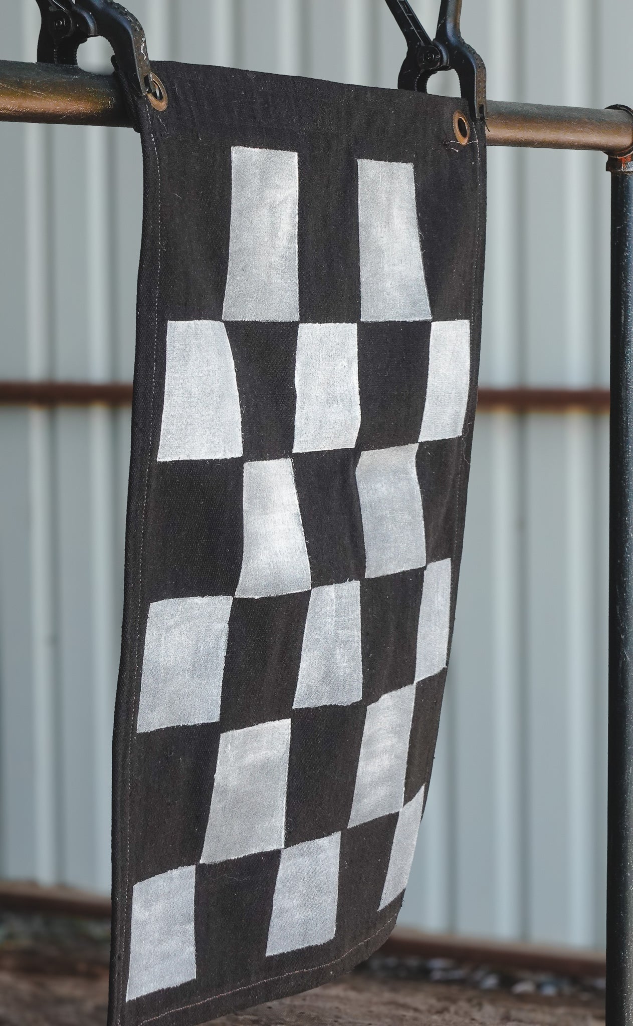 Handmade Flag in Black, Vertical