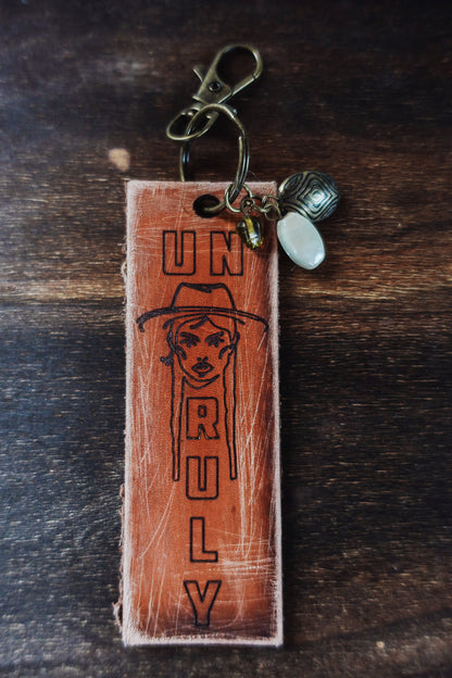 MOTOBELLA UNRULY LEATHER KEYCHAIN