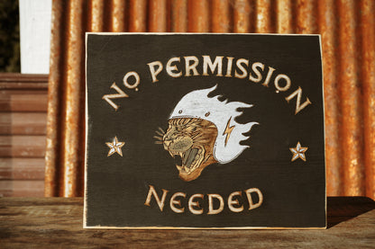 Handmade + Handpainted Garage Sign. No Permission Needed