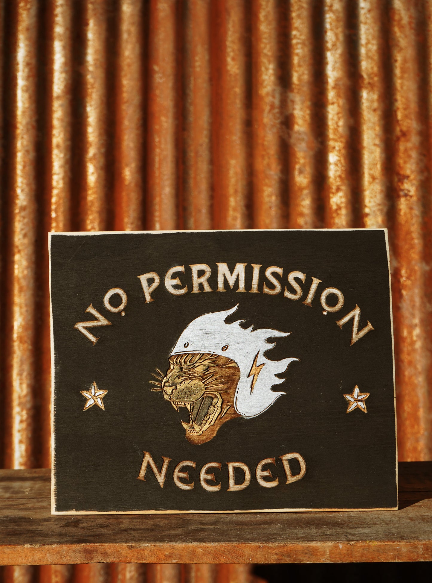 Handmade + Handpainted Garage Sign. No Permission Needed