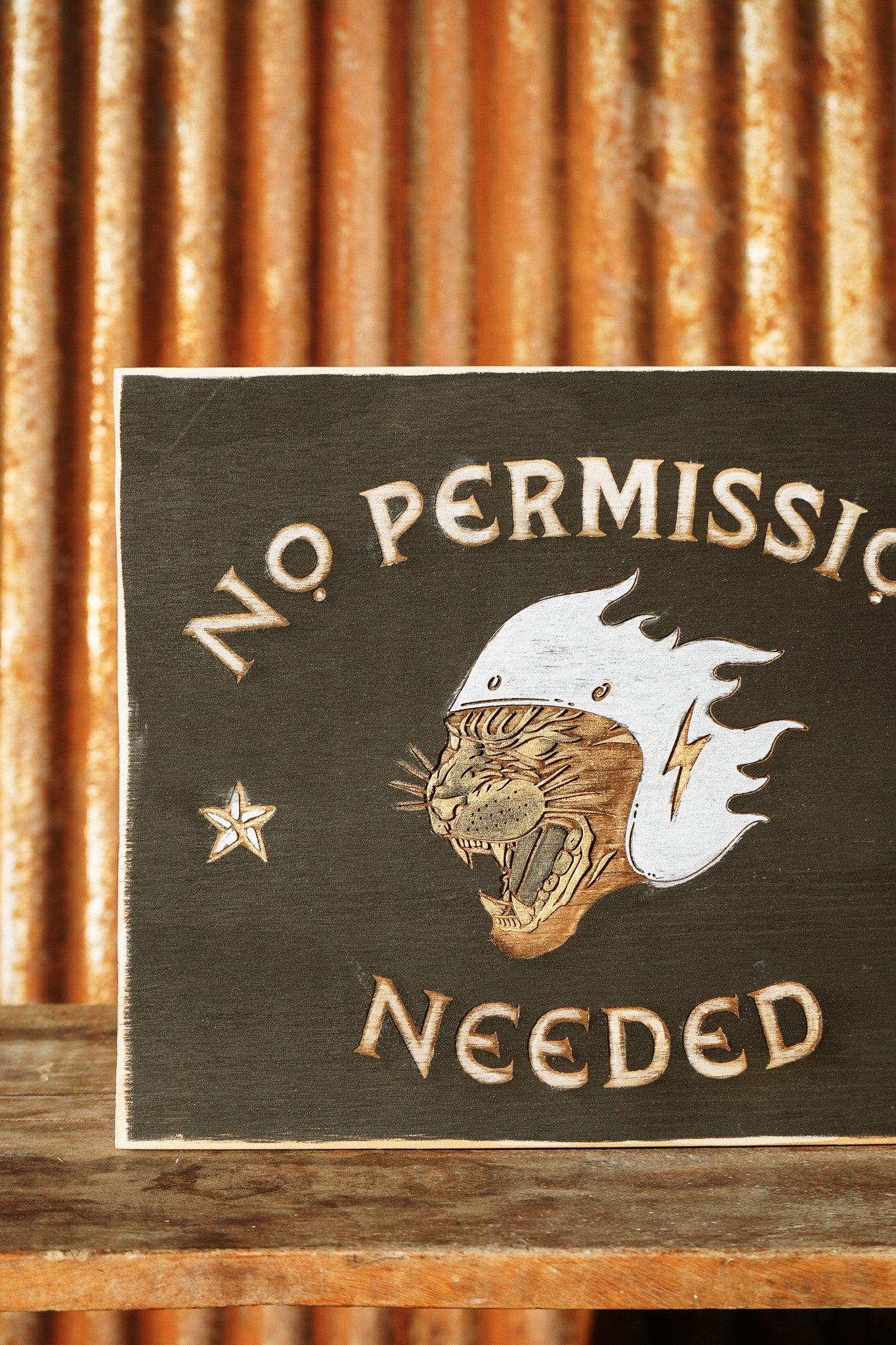 Handmade + Handpainted Garage Sign. No Permission Needed