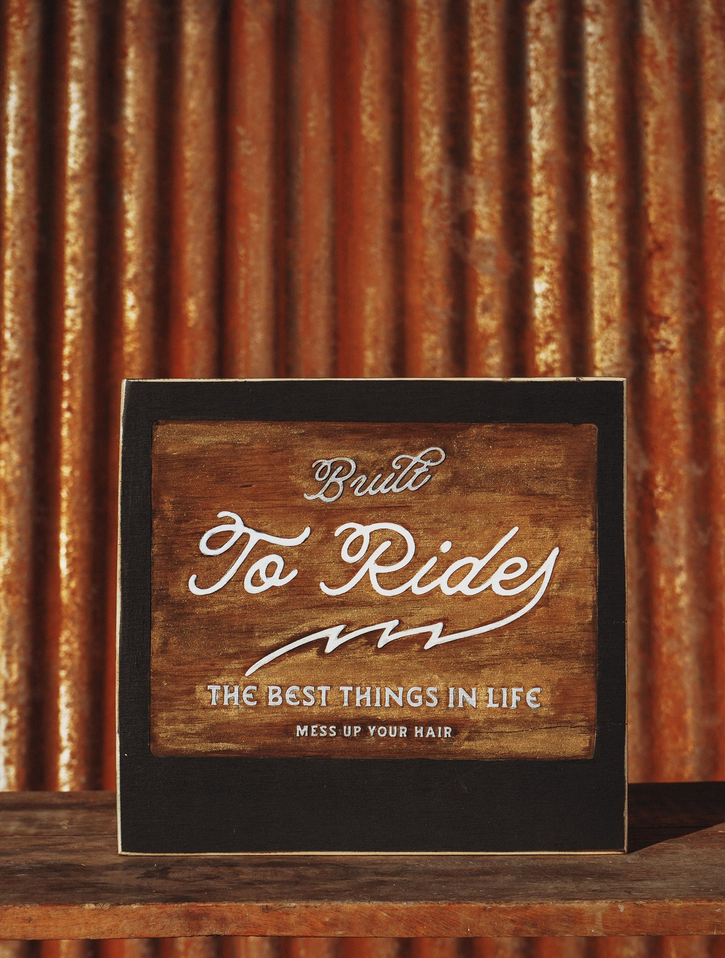 Handmade + Handpainted Garage Sign. Built To Ride