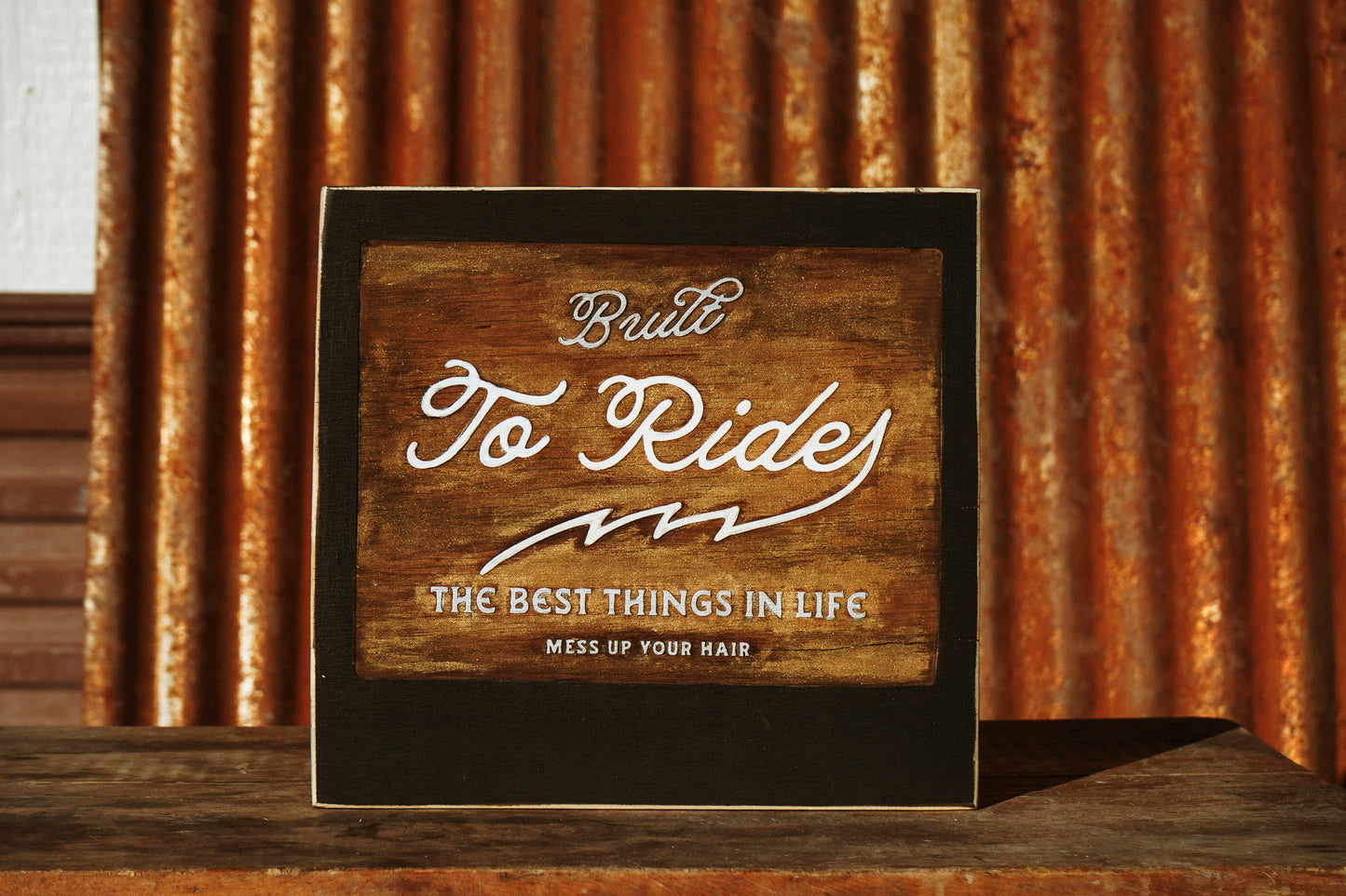 Handmade + Handpainted Garage Sign. Built To Ride