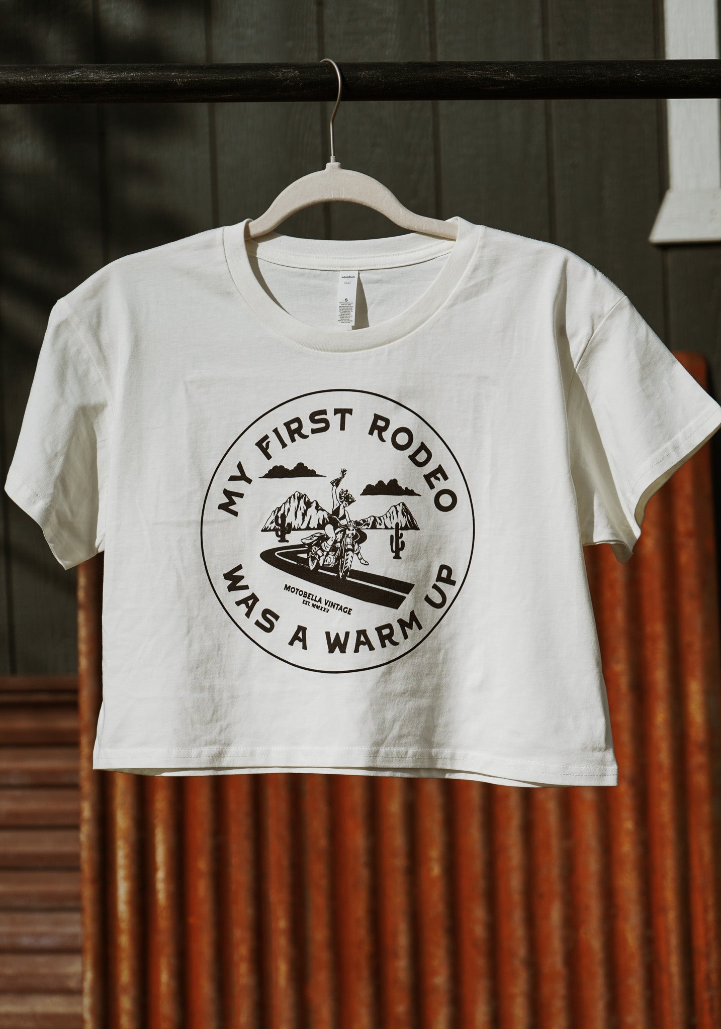 Not My First Rodeo Women's Crop Tee, Front Print