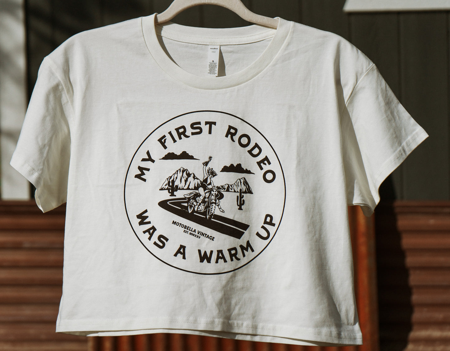 Not My First Rodeo Women's Crop Tee, Front Print
