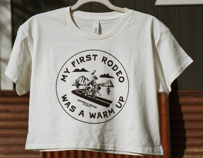 Not My First Rodeo Women's Crop Tee, Front Print