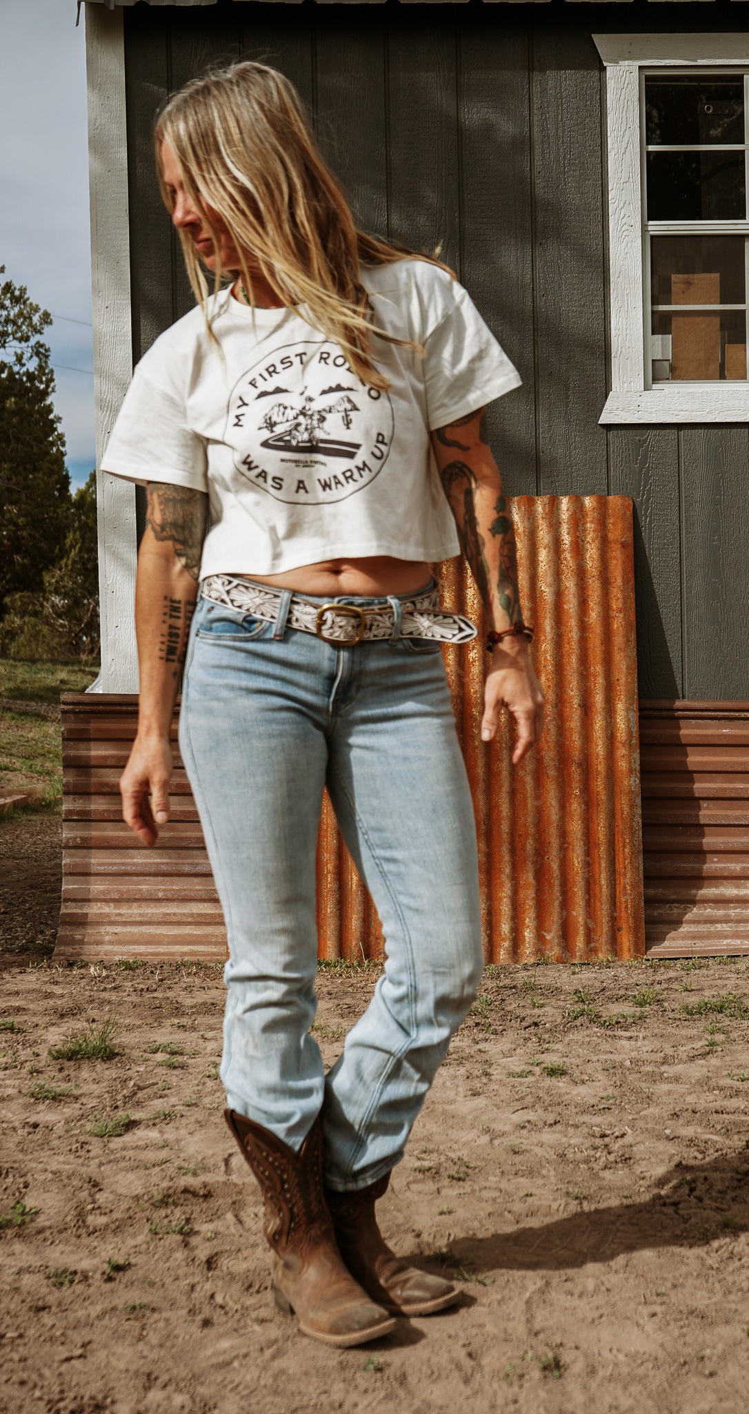 Not My First Rodeo Women's Crop Tee, Front Print