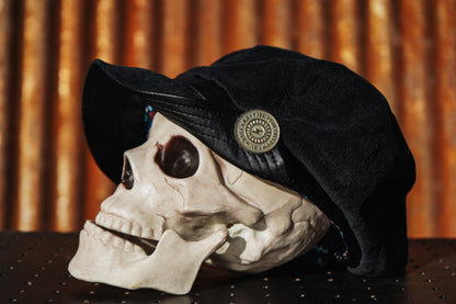 Corduroy Pageboy Hat + Hat Pin