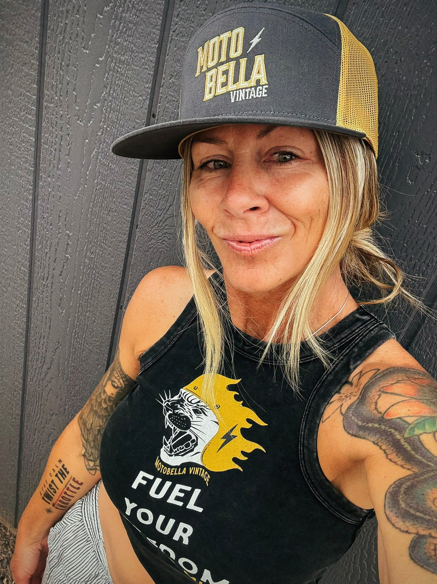 Embroidered MotoBella Vintage Trucker Hat image 6