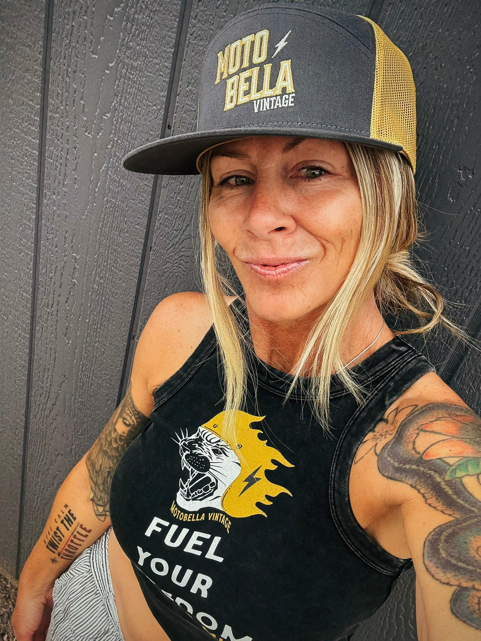 Embroidered MotoBella Vintage Trucker Hat image 6
